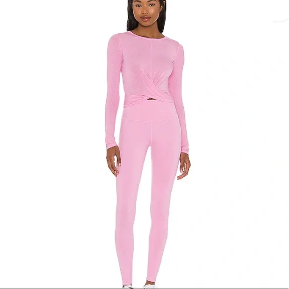 Alo High Waist Airbrush Legging in Parisian Pink - Picture 2 of 4